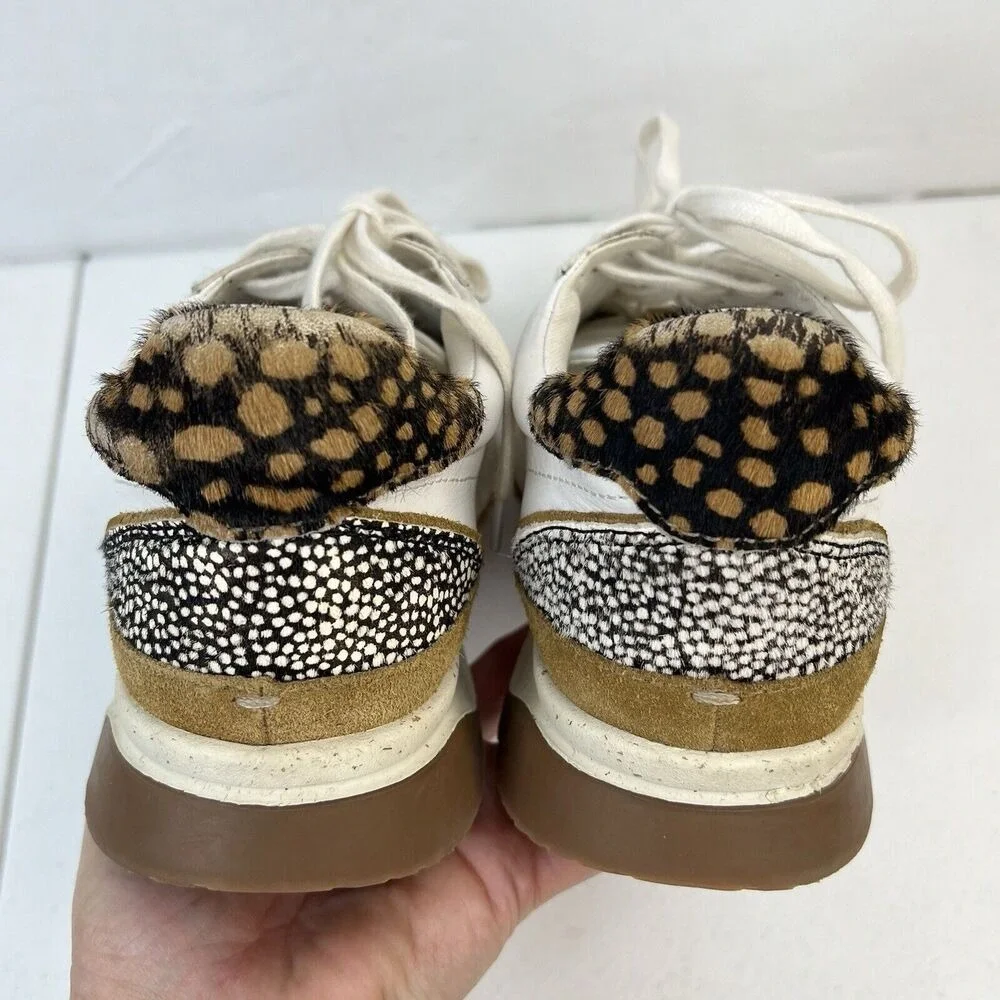 Madewell MWL Size 7.5 Kickoff‎ Trainer Sneaker Leather Calf Hair Lace Up Shoes